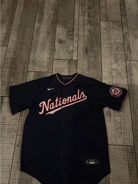 Nike Washington Nationals MLB Baseball Jersey Navy Red White Size Large